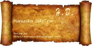 Hanuska Dóra névjegykártya
